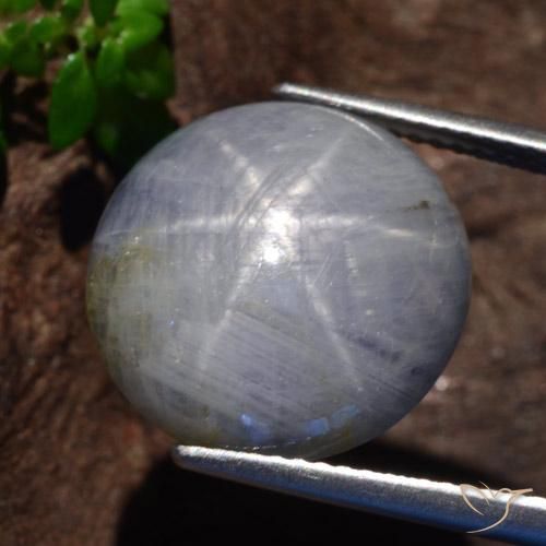 Zafiro estrella Verde claro natural de 21.23 ct, Corte Redondo, Opaco