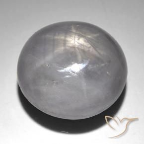 Zafiro estrella Plateado púrpura natural de 12.12 ct, Ovalada, Opaco