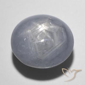 Zafiro estrella Gris azulado natural de 7.06 ct, Ovalada, Opaco