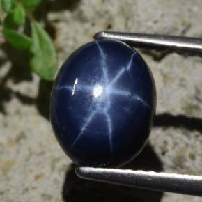 Zafiro estrella azul natural de 4,81 ct, corte óvalo, opaco