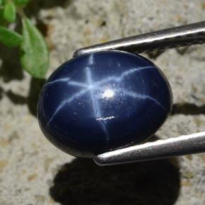 Zafiro estrella azul natural de 4,81 ct, corte óvalo, opaco