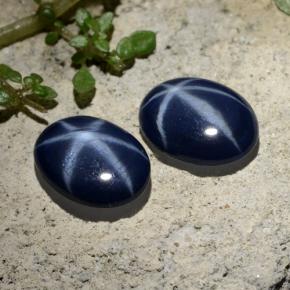 Gemas de zafiro estrella azul natural de 4,31 ct, corte óvalo, opaco