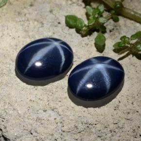 Gemas de zafiro estrella azul natural de 4,31 ct, corte óvalo, opaco