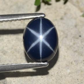 Zafiro estrella Azul natural de 2.44 ct, Corte Óvalo, Opaco