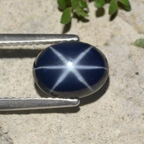 Zafiro estrella Azul natural de 2.44 ct, Corte Óvalo, Opaco