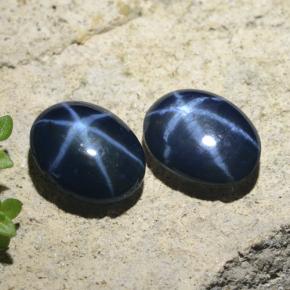 Gemas de zafiro estrella azul natural de 5,07 ct, corte óvalo, opaco