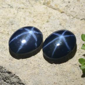 Gemas de zafiro estrella azul natural de 5,07 ct, corte óvalo, opaco