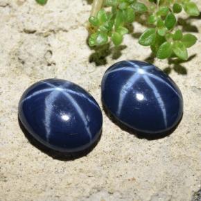 Gemas de zafiro estrella azul natural de 4,28 ct, corte óvalo, opaco