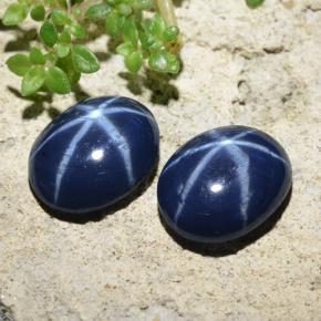Gemas de zafiro estrella azul natural de 4,28 ct, corte óvalo, opaco