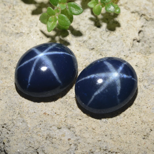 Gemas de zafiro estrella azul natural de 4,44 ct, corte óvalo, opaco