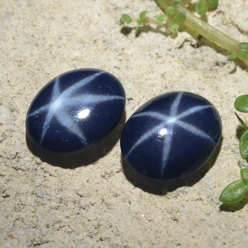 Gemas de zafiro estrella azul natural de 4,45 ct, corte óvalo, opaco