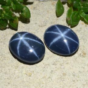 Gemas de zafiro estrella azul natural de 3,48 ct, corte óvalo, opaco