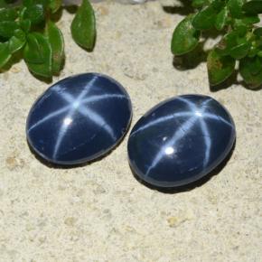 Gemas de zafiro estrella azul natural de 3,48 ct, corte óvalo, opaco