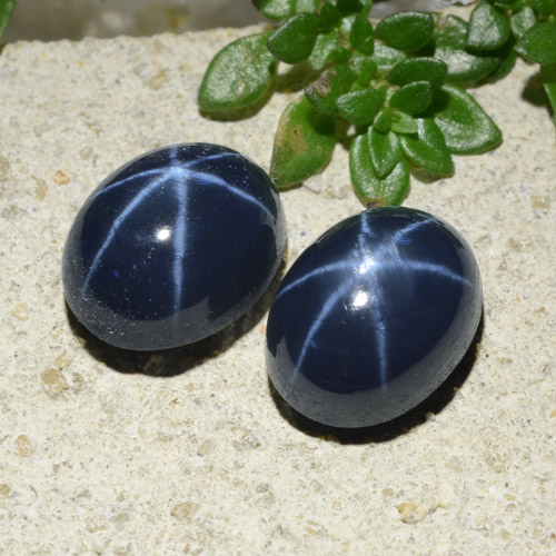 Gemas de zafiro estrella azul natural de 6,32 ct, corte óvalo, opaco
