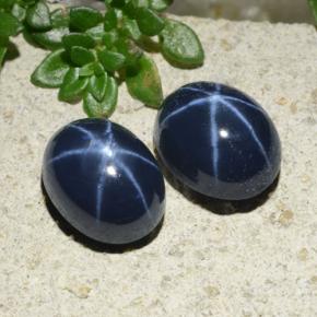 Gemas de zafiro estrella azul natural de 6,32 ct, corte óvalo, opaco
