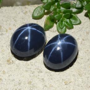 Gemas de zafiro estrella azul natural de 6,32 ct, corte óvalo, opaco