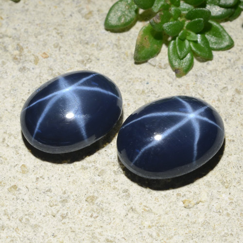 Gemas de zafiro estrella azul natural de 5,14 ct, corte óvalo, opaco
