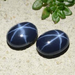 Gemas de zafiro estrella azul natural de 5,14 ct, corte óvalo, opaco