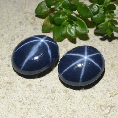 Gemas de zafiro estrella azul natural de 4,75 ct, corte óvalo, opaco