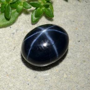Zafiro estrella azul natural de 3,85 ct, corte óvalo, opaco