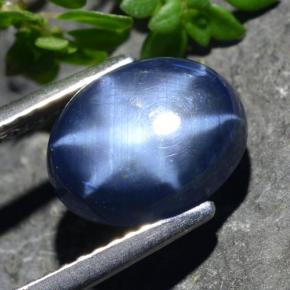 Zafiro estrella azul natural de 4,01 ct, corte óvalo, opaco
