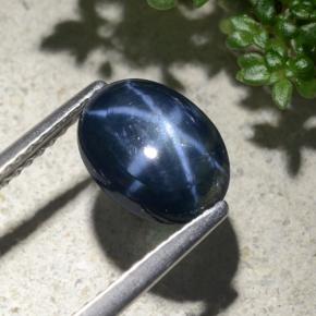 Zafiro estrella azul natural de 2,14 ct, corte óvalo, opaco