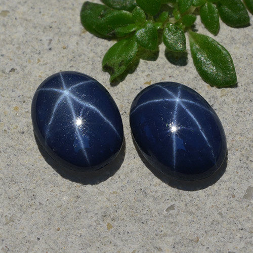 Gemas de zafiro estrella azul natural de 2,10 ct, corte óvalo, opaco