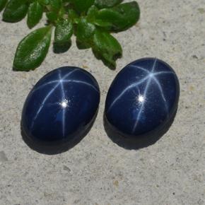 Gemas de zafiro estrella azul natural de 2,10 ct, corte óvalo, opaco