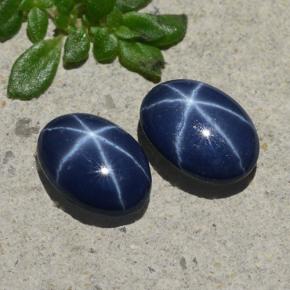 Gemas de zafiro estrella azul natural de 1,88 ct, corte óvalo, opaco