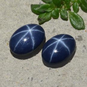 Gemas de zafiro estrella azul natural de 1,88 ct, corte óvalo, opaco