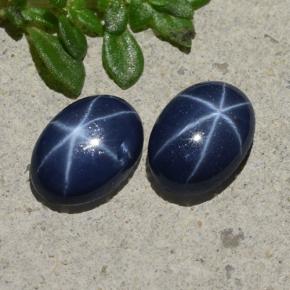 Gemas de zafiro estrella azul natural de 2,13 ct, corte óvalo, opaco