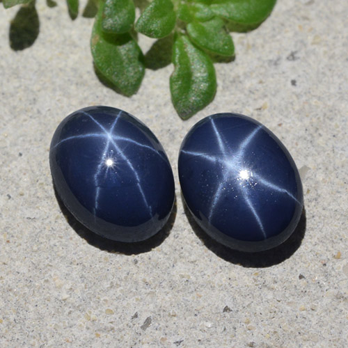 Gemas de Zafiro estrella Azul crepúsculo natural de 2.49 ct, Corte Óvalo, Opaco
