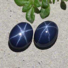 Gemas de Zafiro estrella Azul crepúsculo natural de 2.49 ct, Corte Óvalo, Opaco