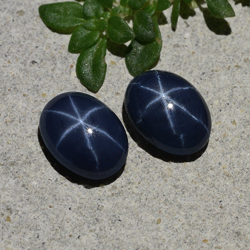 Gemas de zafiro estrella azul natural de 2,20 ct, corte óvalo, opaco