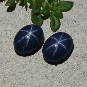 Gemas de zafiro estrella azul natural de 2,20 ct, corte óvalo, opaco