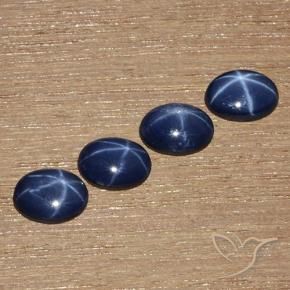 Gemas de Zafiro estrella Azul marino natural de 3.50 ct, Ovalada, Opaco