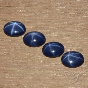 Gemas de Zafiro estrella Azul marino natural de 3.50 ct, Ovalada, Opaco