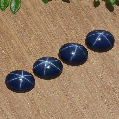 Gemas de Zafiro estrella Azul marino natural de 5.23 ct, Ovalada, Opaco