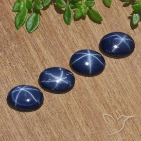 Gemas de Zafiro estrella Azul crepúsculo natural de 4.68 ct, Ovalada, Opaco