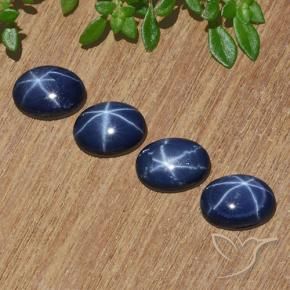 Gemas de Zafiro estrella Azul crepúsculo natural de 4.68 ct, Ovalada, Opaco