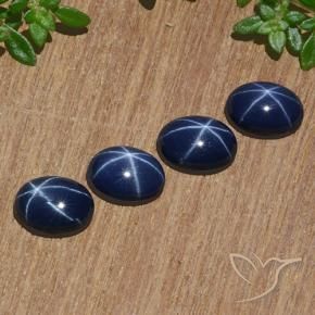 Gemas de Zafiro estrella Azul crepúsculo natural de 4.52 ct, Ovalada, Opaco