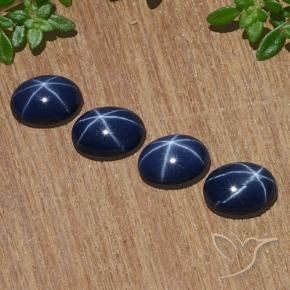 Gemas de Zafiro estrella Azul crepúsculo natural de 4.52 ct, Ovalada, Opaco