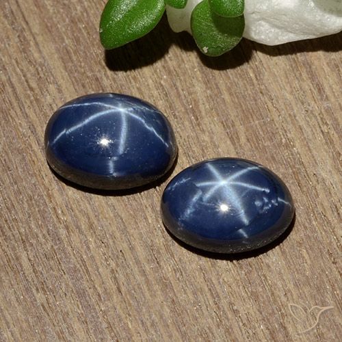 Gemas de zafiro estrella azul natural de 2,81 ct, corte óvalo, opaco