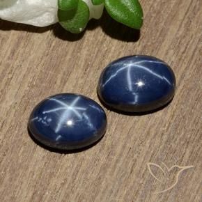Gemas de zafiro estrella azul natural de 2,81 ct, corte óvalo, opaco