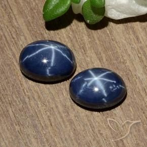 Gemas de zafiro estrella azul natural de 2,81 ct, corte óvalo, opaco