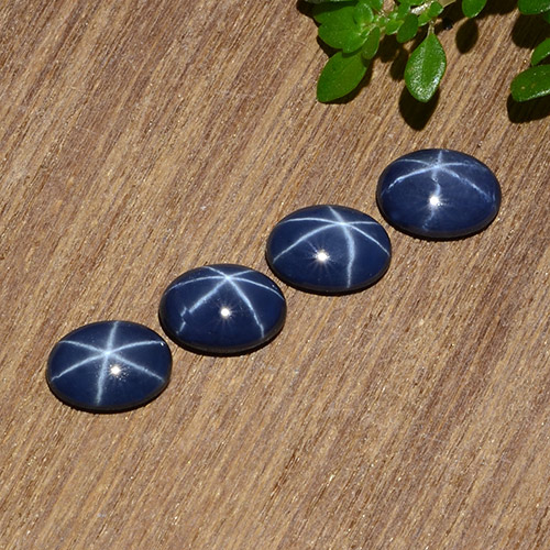 Gemas de zafiro estrella azul natural de 3,54 ct, corte óvalo, opaco