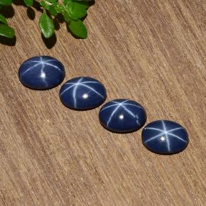 Gemas de zafiro estrella azul natural de 3,54 ct, corte óvalo, opaco