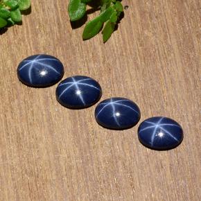 Gemas de zafiro estrella azul natural de 3,33 ct, corte óvalo, opaco