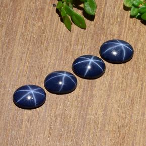 Gemas de zafiro estrella azul natural de 3,33 ct, corte óvalo, opaco