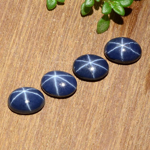 Gemas de Zafiro estrella Azul marino natural de 4.47 ct, Corte Óvalo, Opaco